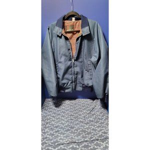 American Jac Zip Jacket USA Mens Size M Blue plaid inside lined Used Vintage